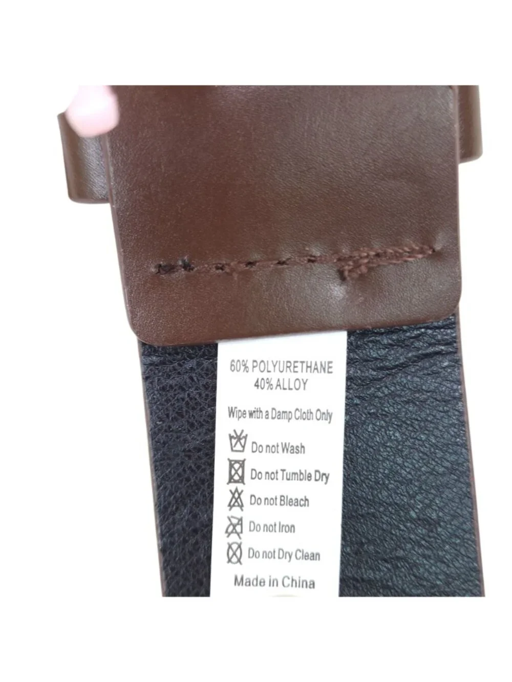 Truelove Brown Brass & Leather Belt with Brass Studs & Buckle M 1 1/2
